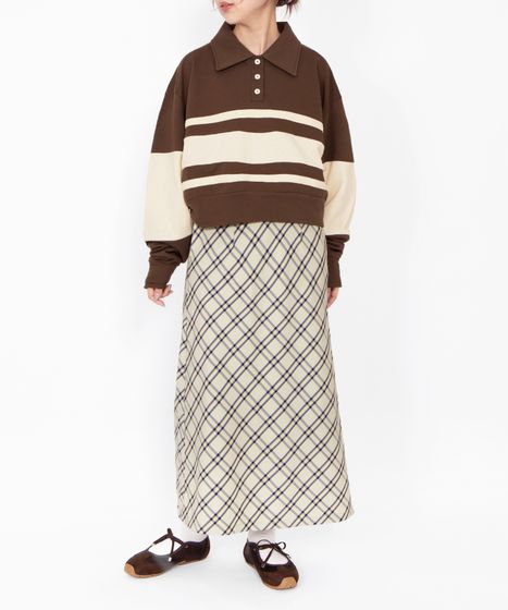 チェック柄ロングスカート[商品：PN26SS-010] - PUNYUS Online Store