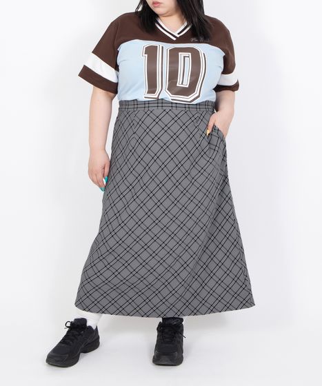 Powder　パンダ柄 ロングスカート チェック柄ロングスカート[商品：PN26SS-010] - PUNYUS Online Store