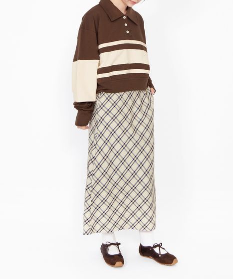 チェック柄ロングスカート[商品：PN26SS-010] - PUNYUS Online Store