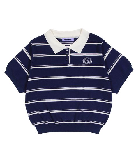 半袖ボーダーポロニット[商品：PN26SS-011] - PUNYUS Online Store