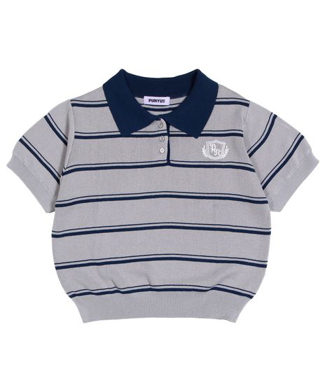 半袖ボーダーポロニット[商品：PN26SS-011] - PUNYUS Online Store
