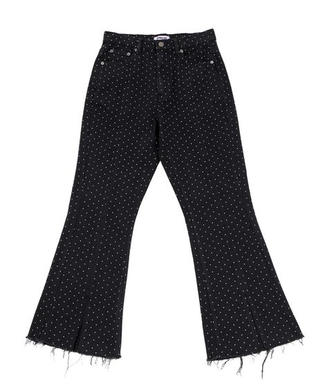 ドット柄フレアデニムパンツ[商品：PN26SS-012] - PUNYUS Online Store