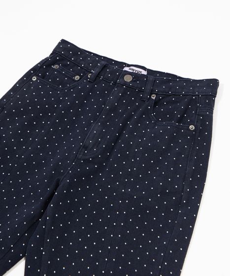 ドット柄フレアデニムパンツ[商品：PN26SS-012] - PUNYUS Online Store