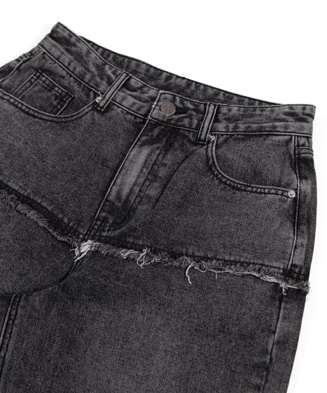 バーンスター デニム クロス 風 レイヤード風デニムパンツ[商品：PN26SS-014] - PUNYUS Online Store
