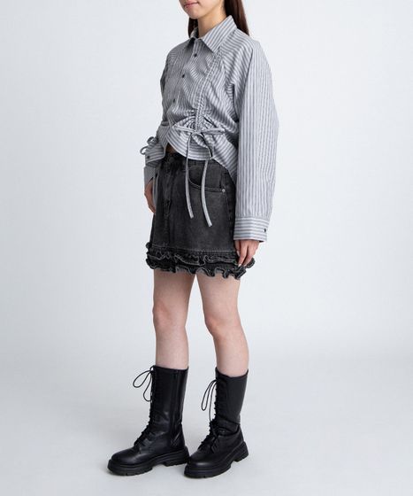 フリルデニムミニスカート[商品：PN26SS-015] - PUNYUS Online Store