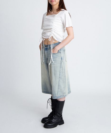 デザインデニムハーフパンツ[商品：PN26SS-017] - PUNYUS Online Store