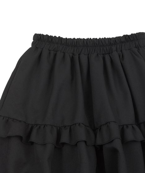 KANEKO ISAO フリル付き黒ロングスカート shopnikoniko（ショップにこにこ） スカート ロングスカート 白 黒