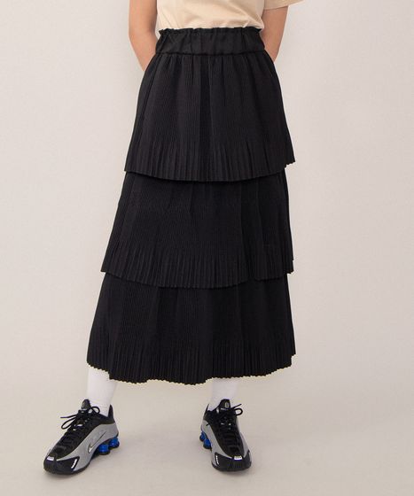 プリーツティアードロングスカート[商品：PN26SS-028] - PUNYUS Online