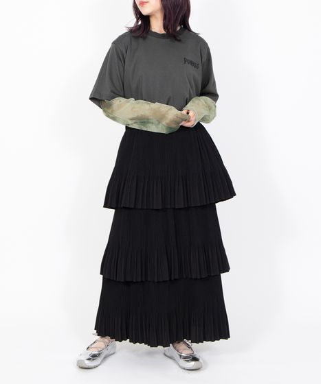 プリーツティアードロングスカート[商品：PN26SS-028] - PUNYUS Online