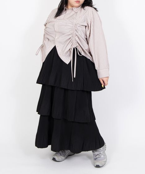 プリーツティアードロングスカート[商品：PN26SS-028] - PUNYUS Online