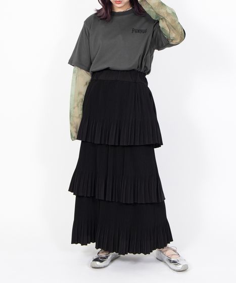 プリーツティアードロングスカート[商品：PN26SS-028] - PUNYUS Online