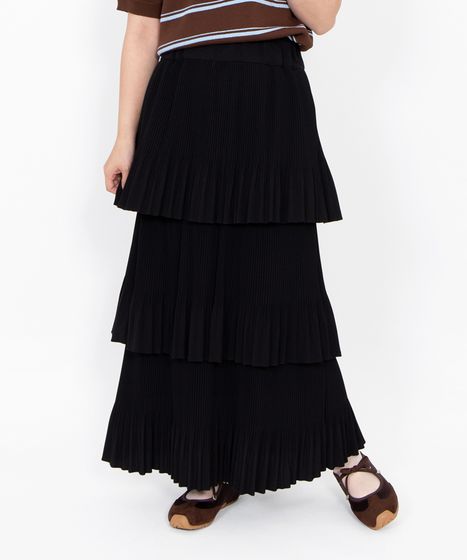 プリーツティアードロングスカート[商品：PN26SS-028] - PUNYUS Online