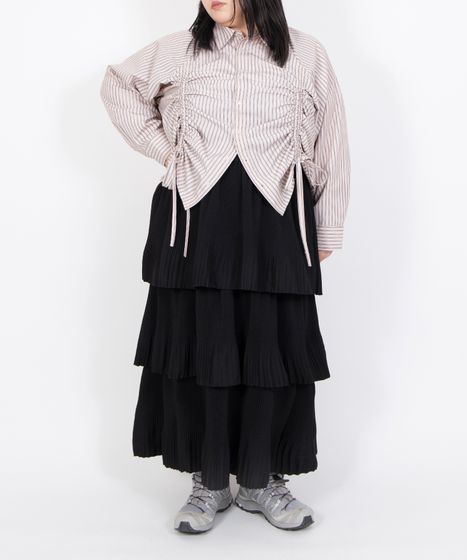 プリーツティアードロングスカート[商品：PN26SS-028] - PUNYUS Online