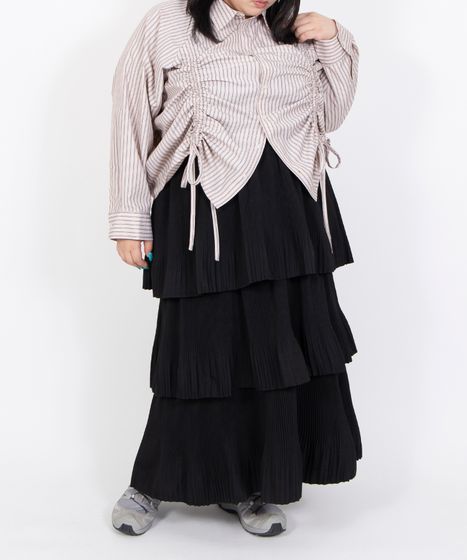 プリーツティアードロングスカート[商品：PN26SS-028] - PUNYUS Online