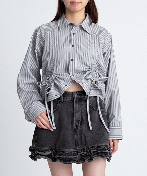 ドロストストライプシャツ[商品：PN26SS-029] - PUNYUS Online Store