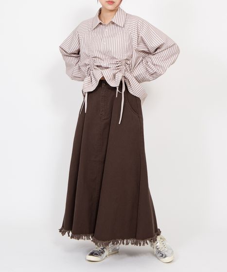 airy様　トップス　ストライプ ドロストストライプシャツ[商品：PN26SS-029] - PUNYUS Online Store