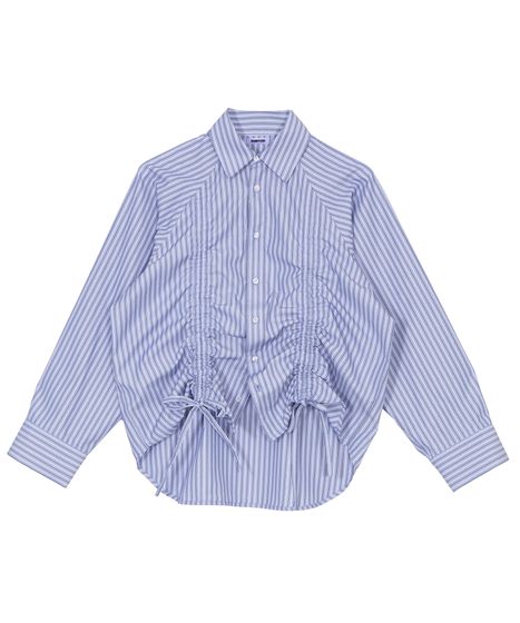 祝日セール♥新品未使用！CLOTH  &amp;  CROSS  ストライプフリルシャツ ドロストストライプシャツ[商品：PN26SS-029] - PUNYUS Online Store