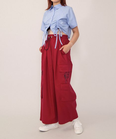 クロップド丈ドロストシャツ[商品：PN26SS-030] - PUNYUS Online Store