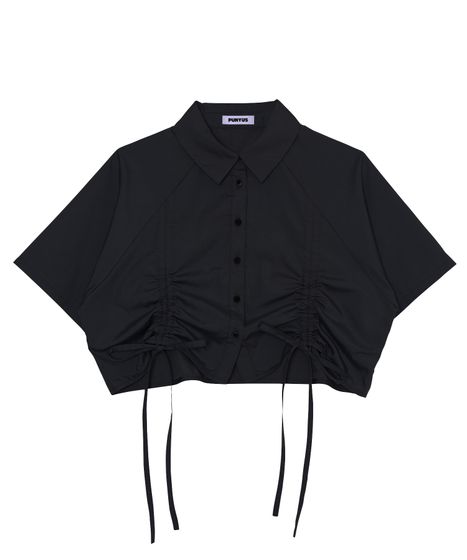 クロップド丈ドロストシャツ[商品：PN26SS-030] - PUNYUS Online Store