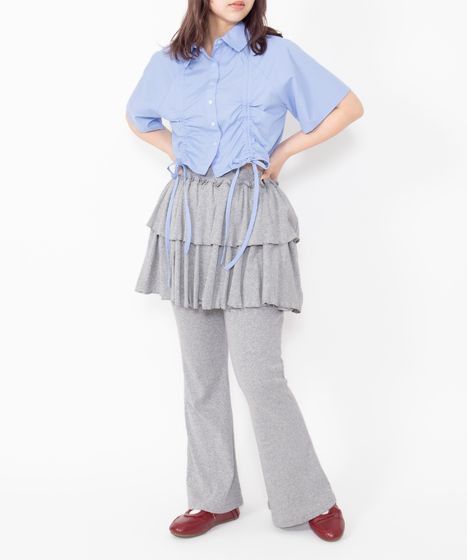 クロップド丈ドロストシャツ[商品：PN26SS-030] - PUNYUS Online Store