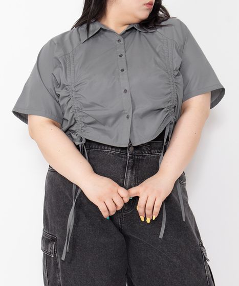 クロップド丈ドロストシャツ[商品：PN26SS-030] - PUNYUS Online Store