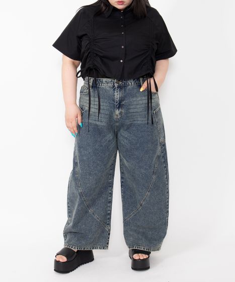クロップド丈ドロストシャツ[商品：PN26SS-030] - PUNYUS Online Store