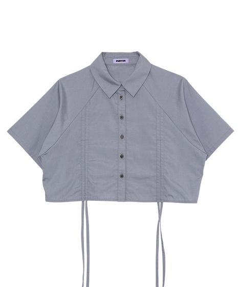 クロップド丈ドロストシャツ[商品：PN26SS-030] - PUNYUS Online Store