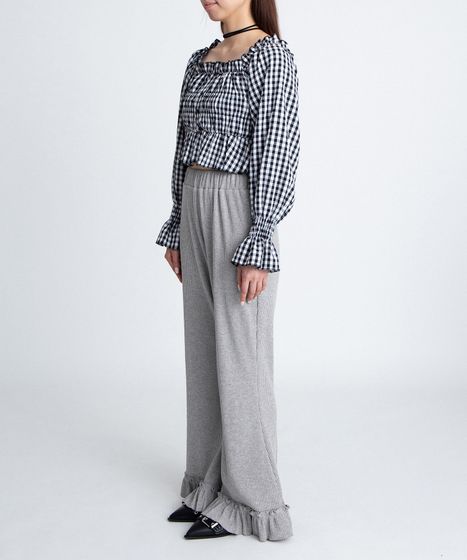 リブフレアフリルパンツ[商品：PN26SS-034] - PUNYUS Online Store