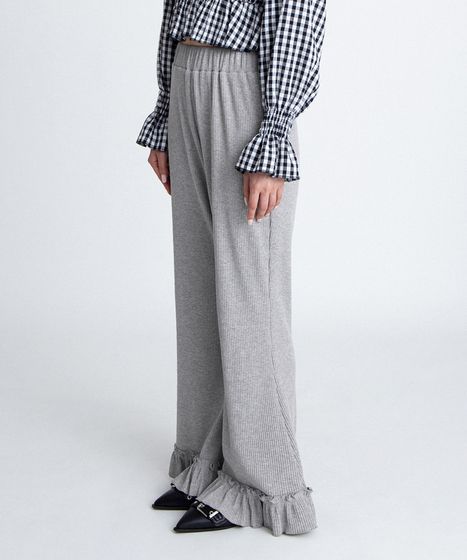 リブフレアフリルパンツ[商品：PN26SS-034] - PUNYUS Online Store
