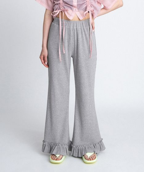 リブフレアフリルパンツ[商品：PN26SS-034] - PUNYUS Online Store