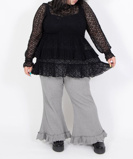 リブフレアフリルパンツ[商品：PN26SS-034] - PUNYUS Online Store