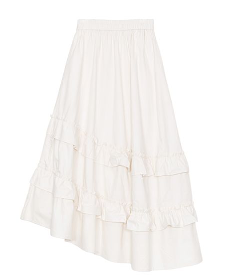 アシンメトリーフリルロングスカート[商品：PN26SS-036] - PUNYUS