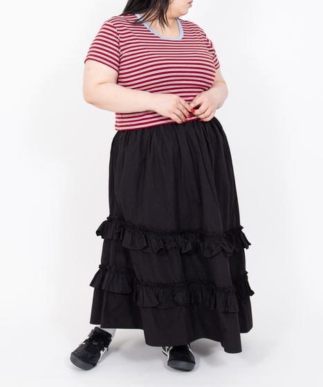 アシンメトリーフリルロングスカート[商品：PN26SS-036] - PUNYUS