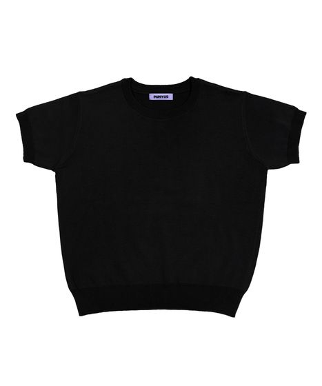 ノベルティ ブラック 半袖Tシャツ サマーニット 半袖サマーニット[商品：PN26SS-038] - PUNYUS Online Store / 公式通販