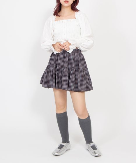 チェックティアードミニスカート[商品：PN26SS-043] - PUNYUS Online