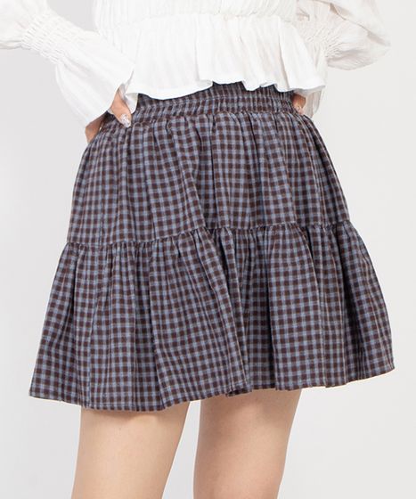 チェックティアードミニスカート[商品：PN26SS-043] - PUNYUS Online