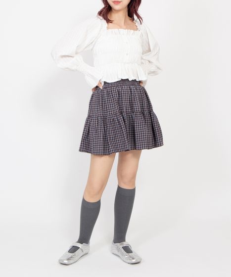 チェックティアードミニスカート[商品：PN26SS-043] - PUNYUS Online