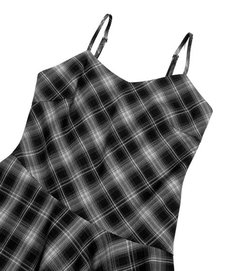 チェック柄イレヘムキャミワンピース[商品：PN26SS-044] - PUNYUS