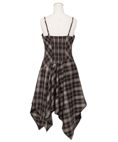 チェック柄イレヘムキャミワンピース[商品：PN26SS-044] - PUNYUS