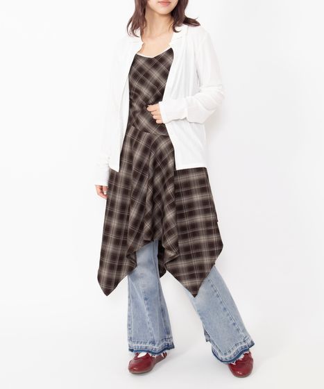 チェック柄イレヘムキャミワンピース[商品：PN26SS-044] - PUNYUS