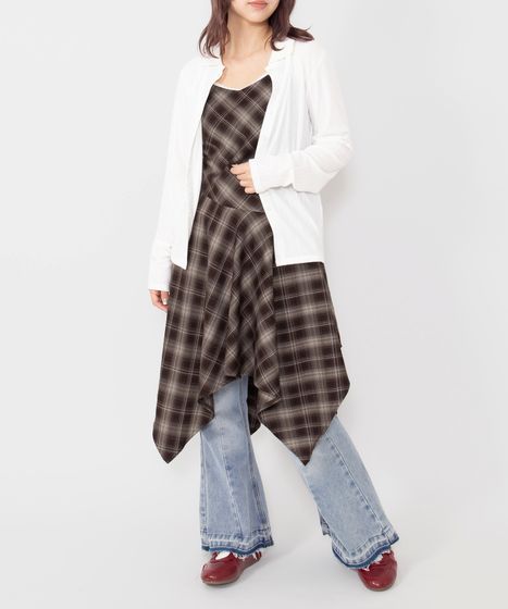 チェック柄イレヘムキャミワンピース[商品：PN26SS-044] - PUNYUS
