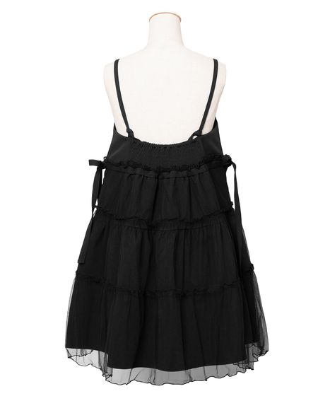 【陽菜】ボリュームチュールキャミワンピース チュールレイヤードキャミワンピース[商品：PN26SS-049] - PUNYUS