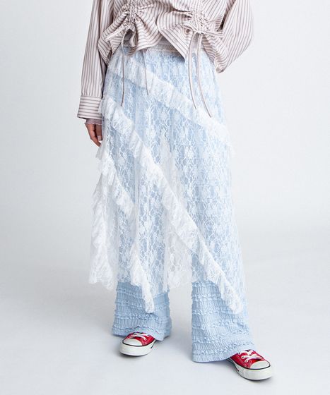 レースレイヤードスカート[商品：PN26SS-051] - PUNYUS Online Store