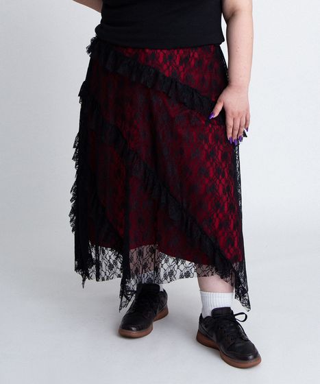 レースレイヤードスカート[商品：PN26SS-051] - PUNYUS Online Store