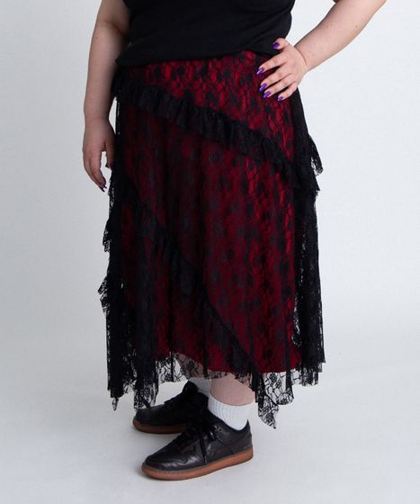 レースレイヤードスカート[商品：PN26SS-051] - PUNYUS Online Store