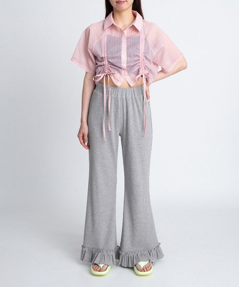 シアークロップド丈ドロストシャツ[商品：PN26SS-053] - PUNYUS Online
