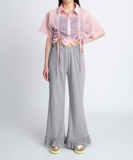 シアークロップド丈ドロストシャツ[商品：PN26SS-053] - PUNYUS Online