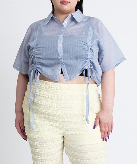 シアークロップド丈ドロストシャツ[商品：PN26SS-053] - PUNYUS Online