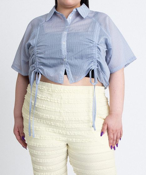 シアークロップド丈ドロストシャツ[商品：PN26SS-053] - PUNYUS Online