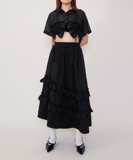 シアークロップド丈ドロストシャツ[商品：PN26SS-053] - PUNYUS Online